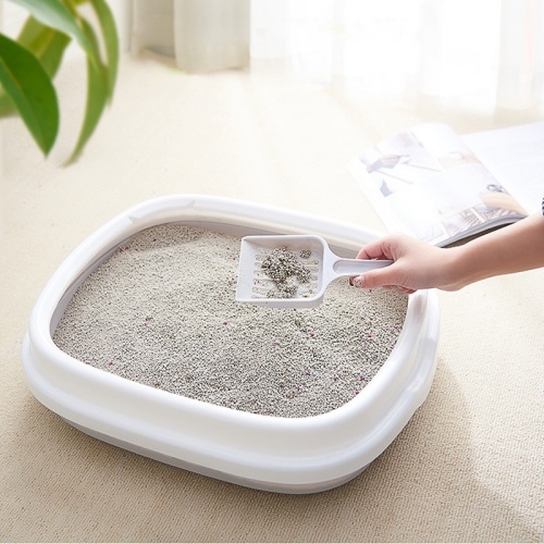 กระบะทรายแมว ไซส์XL ขนาดใหญ่ แบบ2 สีพาสเทล แถมฟรี!!พลั่วตักทรายแมว02
